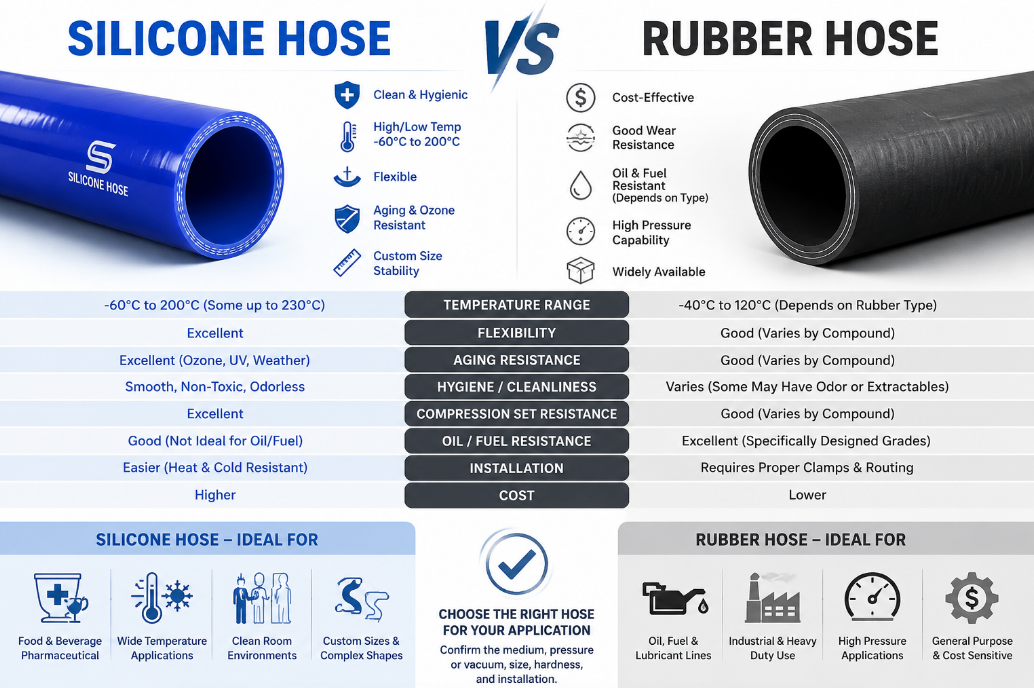 silicone hose vs rubber hose
