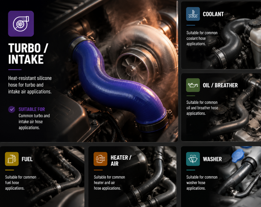 coolant radiator turbo silicone hose applications