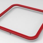 Custom size red rectangular inflatable silicone gasket