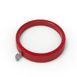 Top‑down view red round inflatable silicone seal