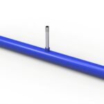 Blue inflatable silicone seal strip with inflation nozzle
