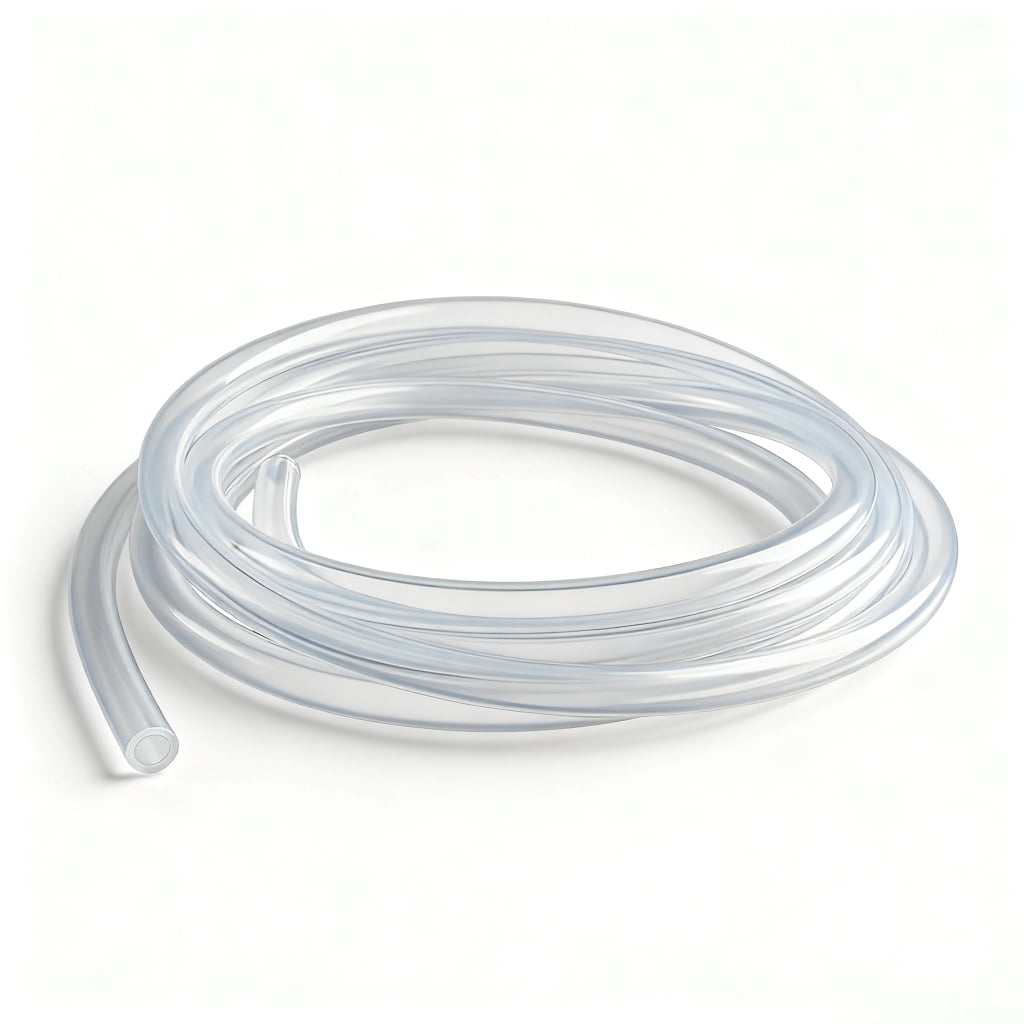Clear flexible food‑grade silicone tube coil for fluid transfer