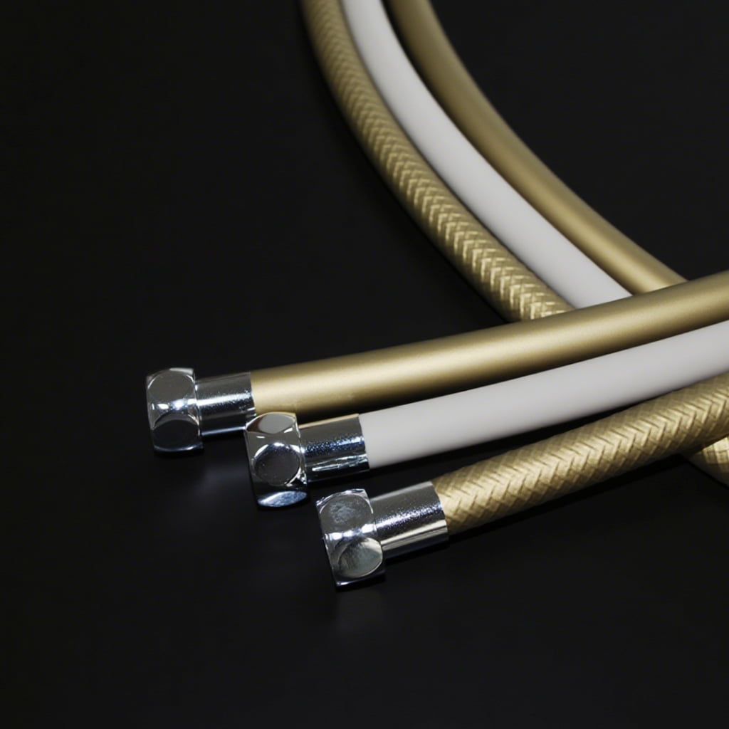 Brass end fitting for silicone shower hose