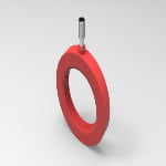 Red silicone inflatable seal ring with metal air nozzle for vacuum door sealing