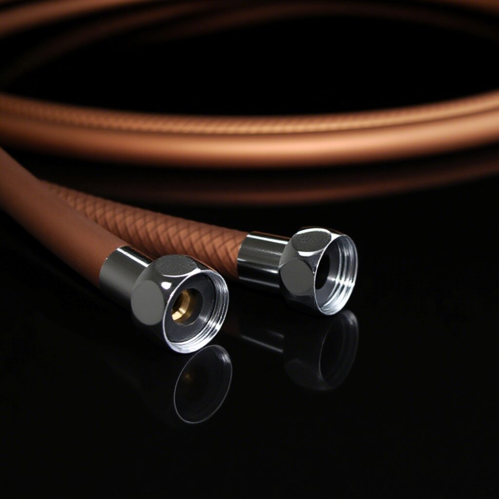 Brass end fitting for silicone shower hose