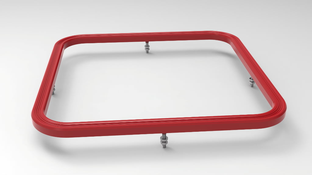 `Red Rectangular Inflatable Silicone Seal Gasket`浏览器悬浮显示，替换掉乱码`. (7)`**替代文字 (Alt Text)**`Red rectangular inflatable silicone seal gasket for sterilizer chamber door`