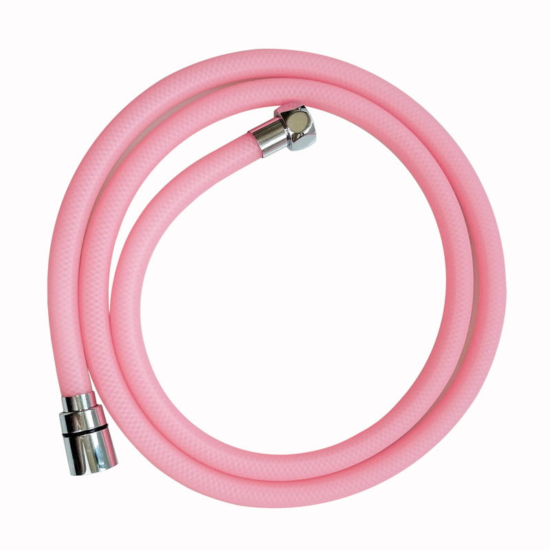 Pink color flexible silicone shower hose