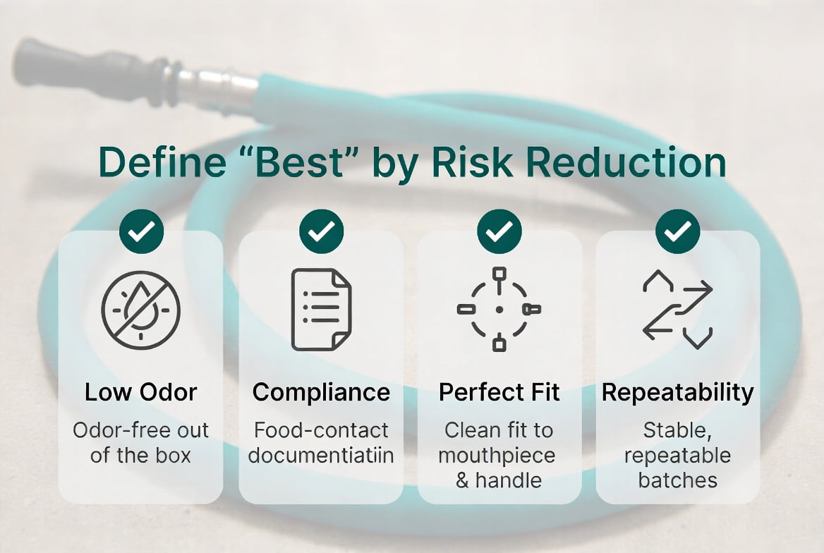 procurement criteria for best hookah pipe silicone hose: odor, compliance, fit, repeatability