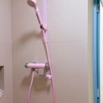 Pure silicone shower hose installed in shower room