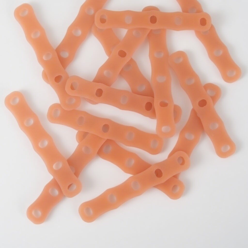 Bulk pile of thermochromic silicone perm rubber bands, hair styling supplies