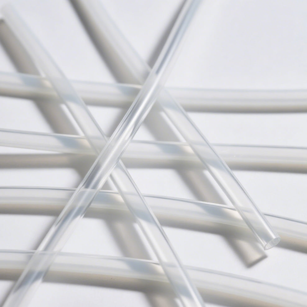 Group samples of transparent silicone tubes with different sizes