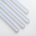 Multiple cut‑to‑length clear silicone tube samples