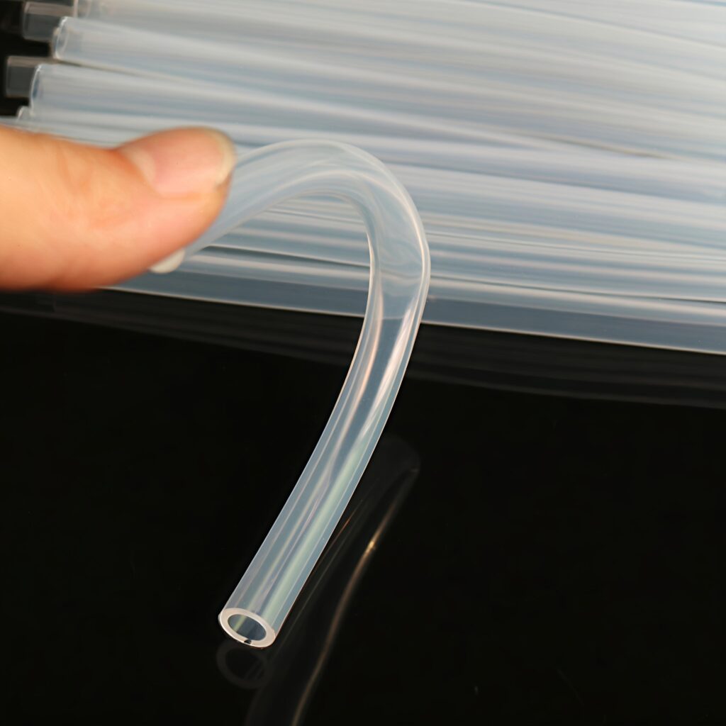 Bending clear flexible silicone tube, show soft performance