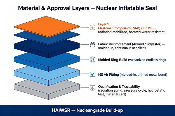 inflatable seals for a nuclear plant application approval layers