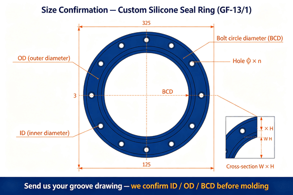 GF-13/1 tablet press custom sealing ring size confirmation