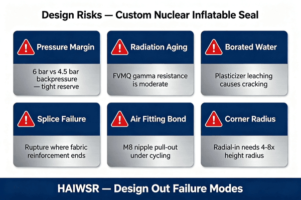 inflatable seals for a nuclear plant application design risk