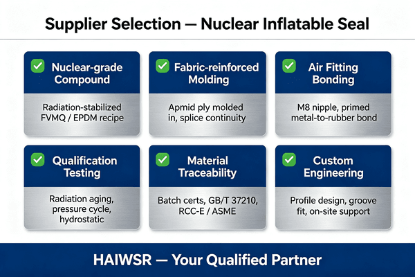 inflatable seals for a nuclear plant application supplier selection